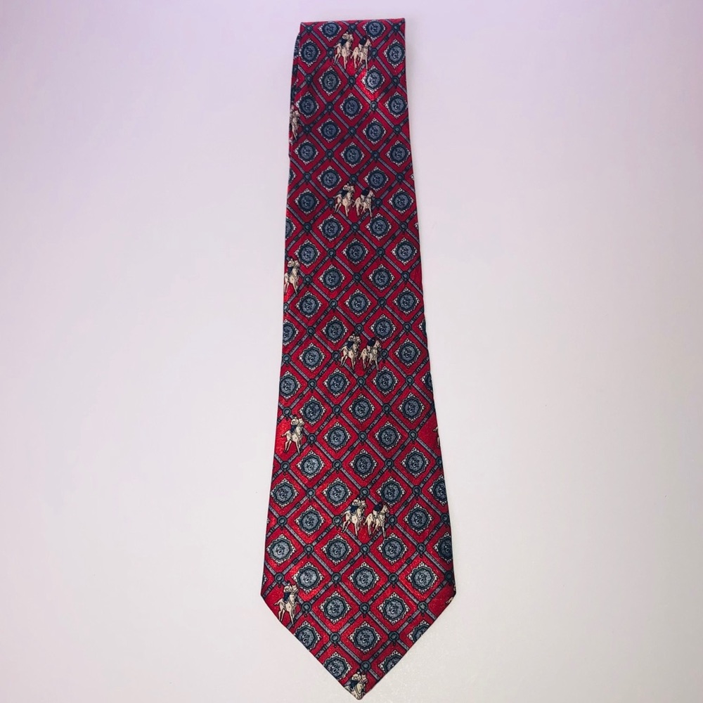 Studio 890 Red Silk Horse Tie
